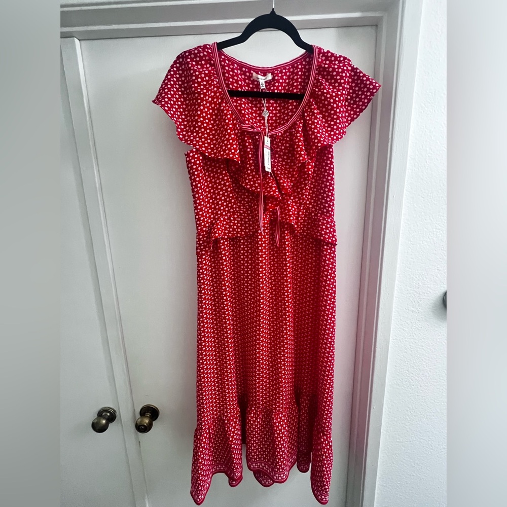 Red Polka Dot Ruffle Dress